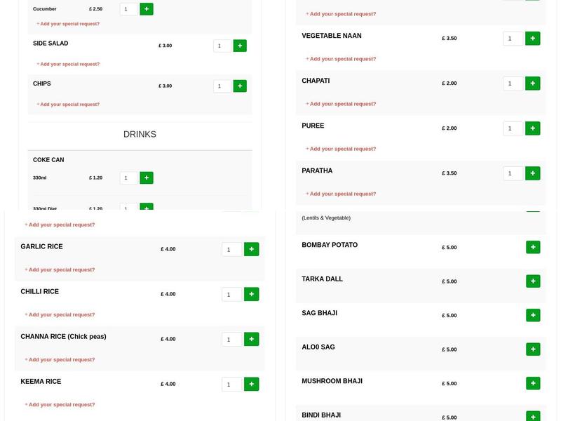 Sylhet Restaurant and Takeaway Menu
