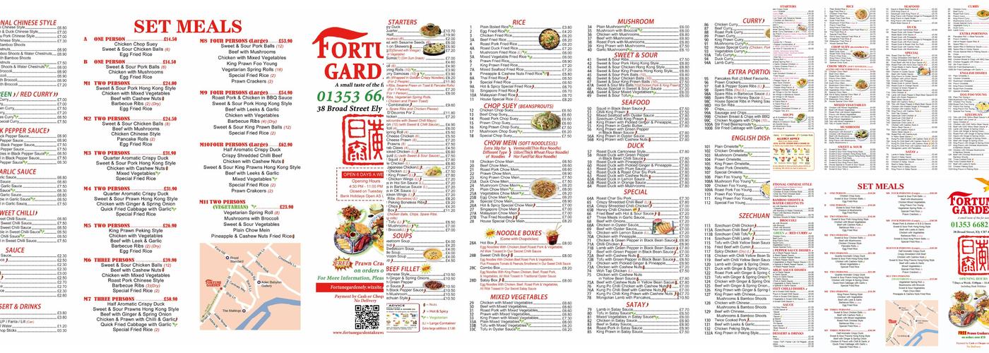 Fortune Garden Menu