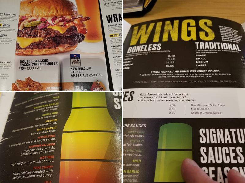 Buffalo Wild Wings Menu