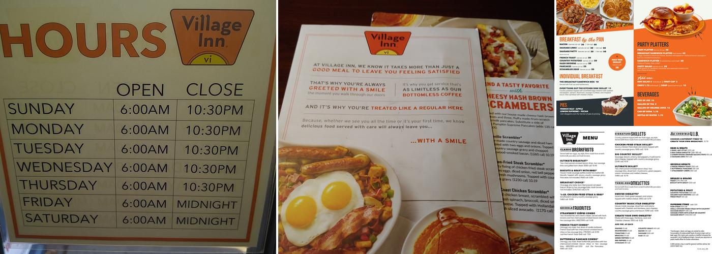 Village Inn Menu