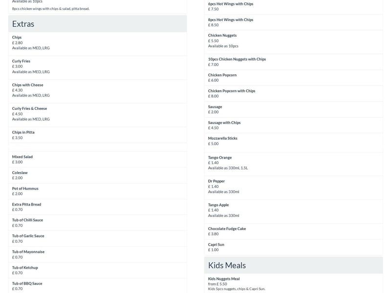 Soham Kebab & Pizza House Menu