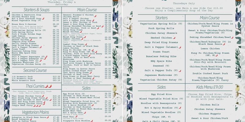 foreman's pub Menu