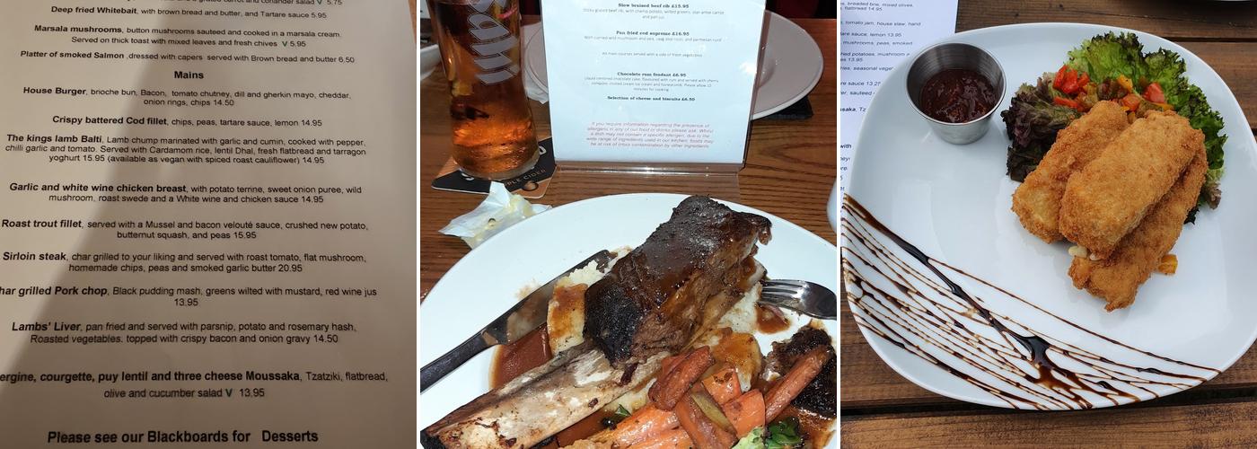 The King's Arms Menu