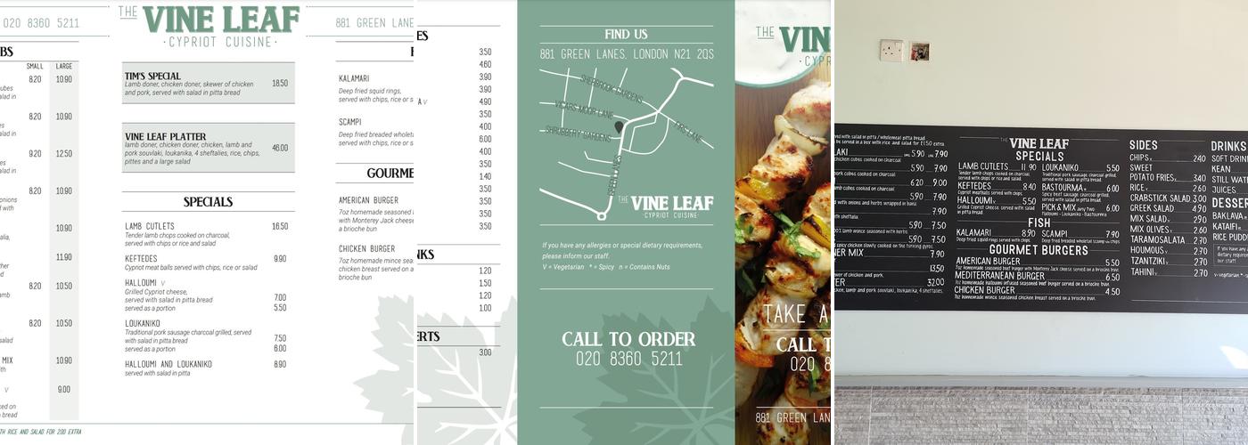 The Vine Leaf Menu