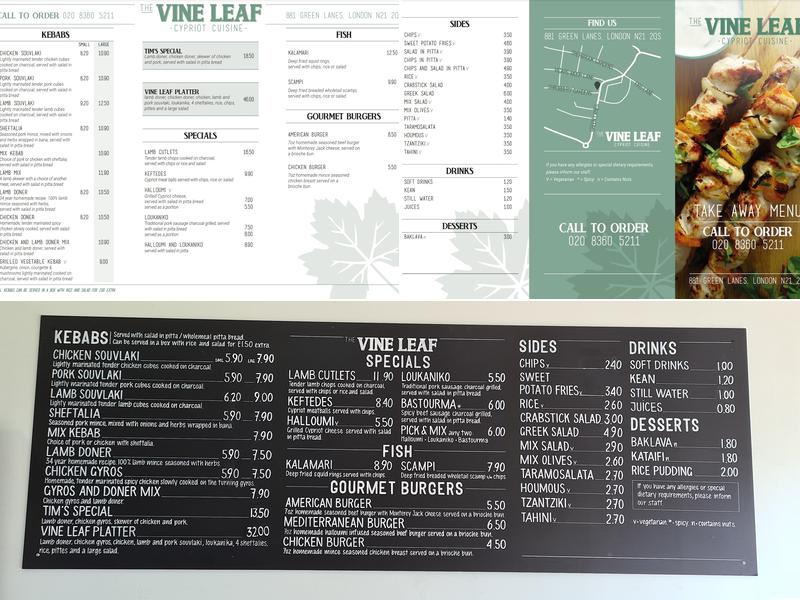 The Vine Leaf Menu