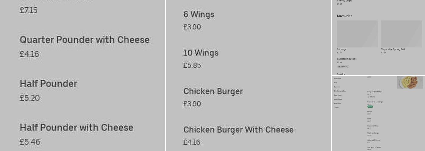 Firs Lane Local Fish & Chips Menu