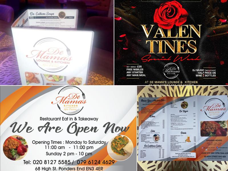 De mama's Lounge & Kitchen Menu