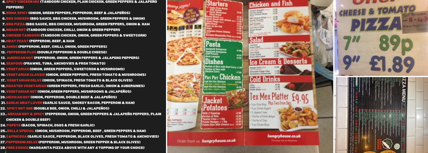 Roma Bella Pizza Menu