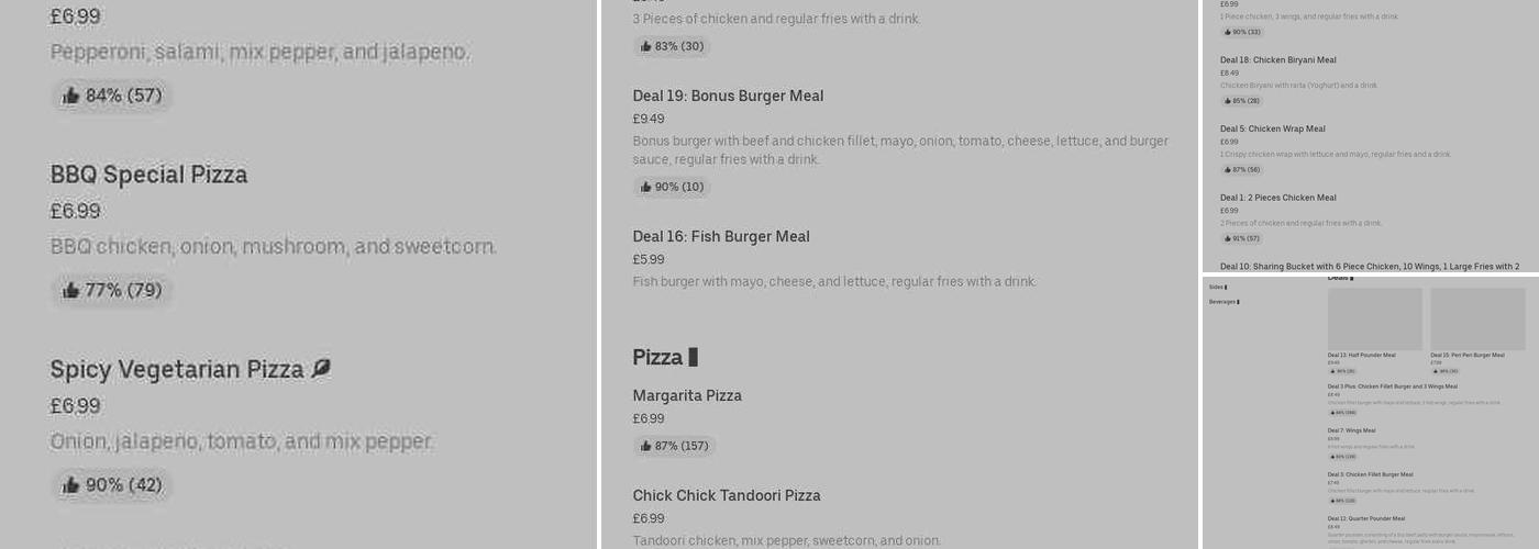 Chicken & Pizza Point Menu