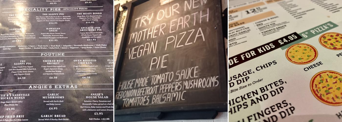 Angie's New Haven APizza Menu