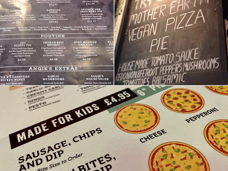 Angie's New Haven APizza Menu