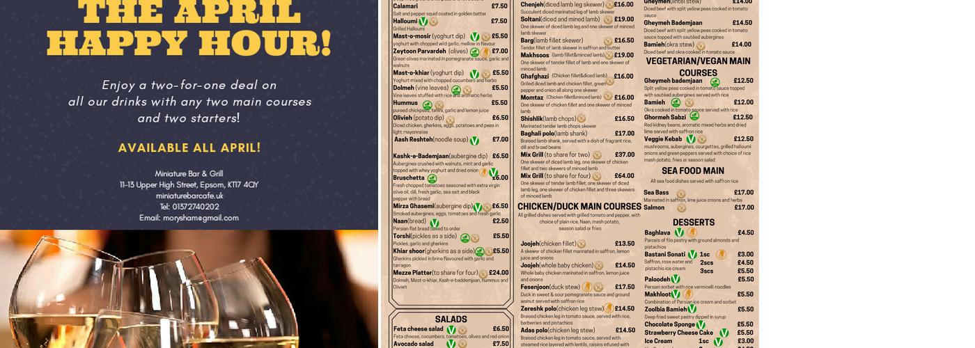 Miniature Restaurant Menu