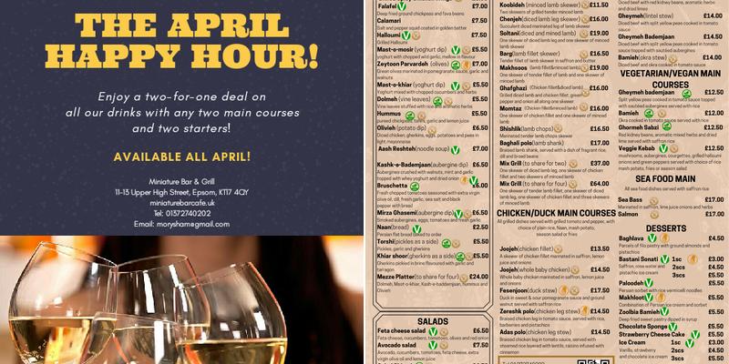 Miniature Restaurant Menu