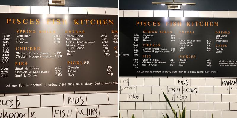 Pisces Fish Kitchen Menu