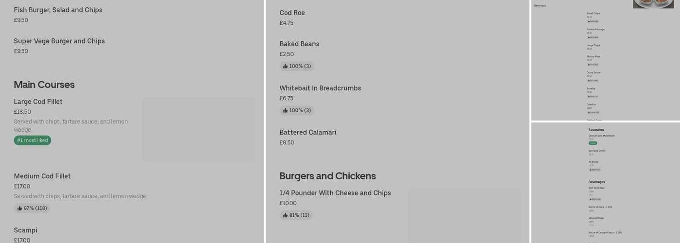 The Major Plaice Menu