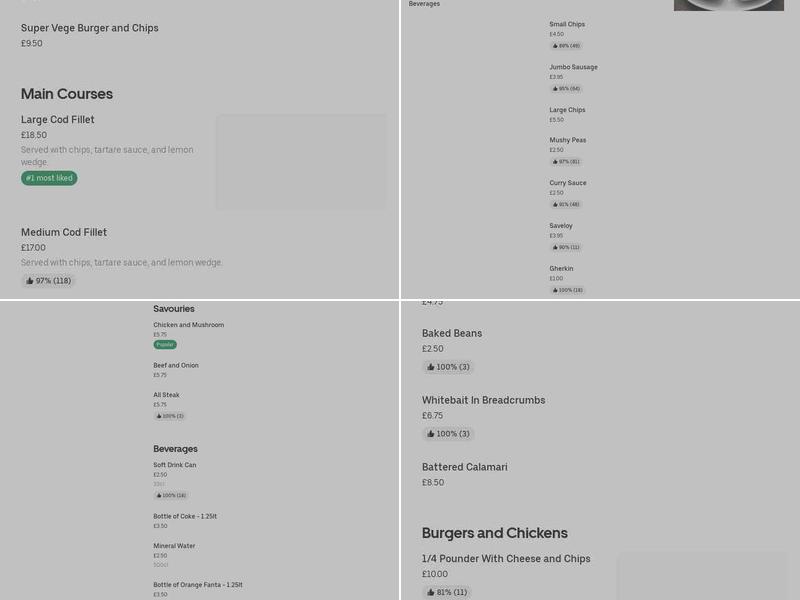 The Major Plaice Menu