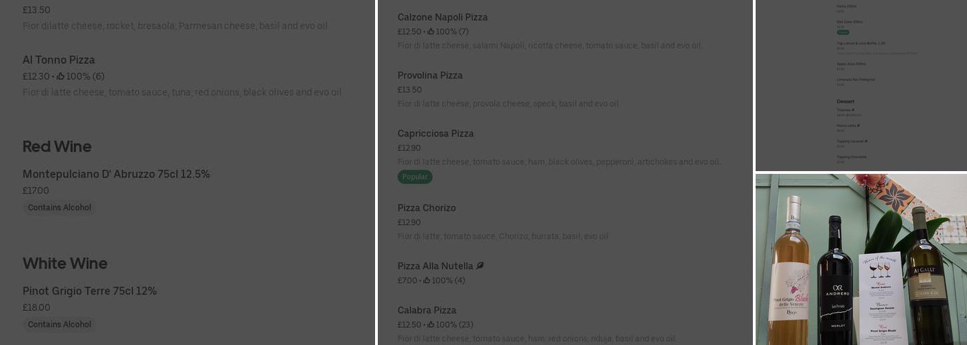 Pizzeria Ntunetta Menu