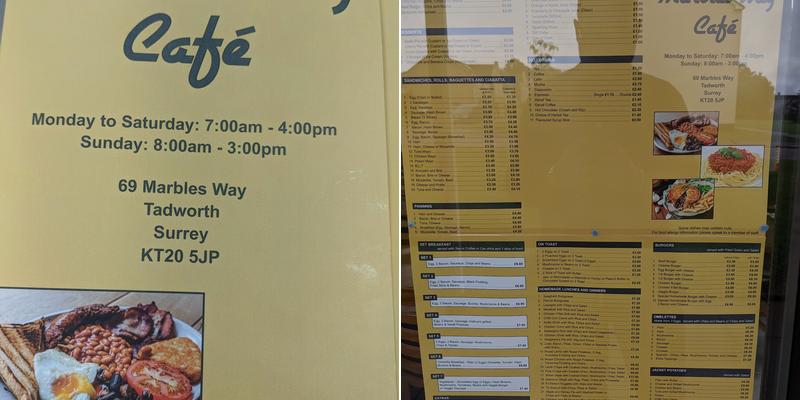 Marbles Way Café Menu