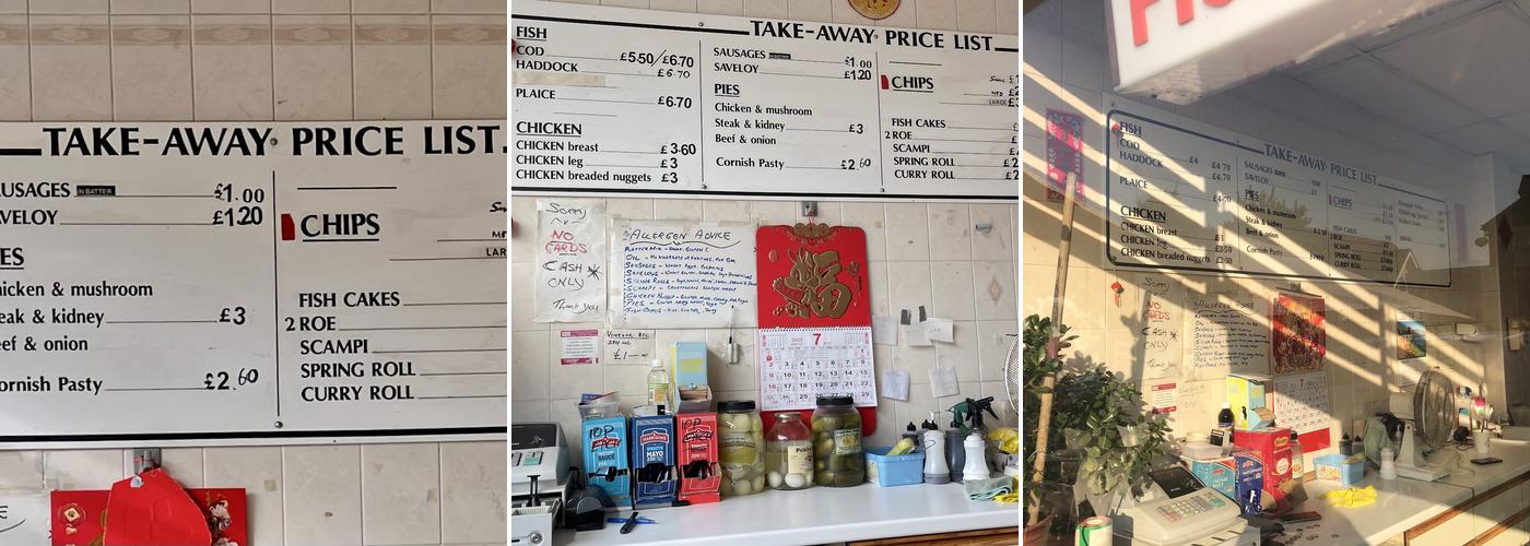 Manning Fish and Chips Menu