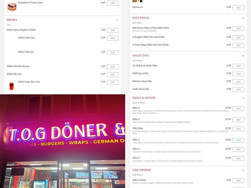 T.O.G Taste of Germany Menu