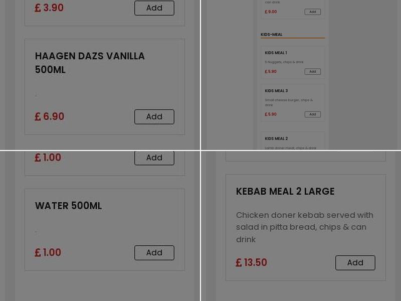 King of the Grill Menu