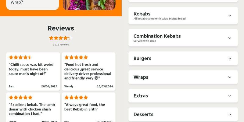 Yildiran Kebab & Burger Bar Menu