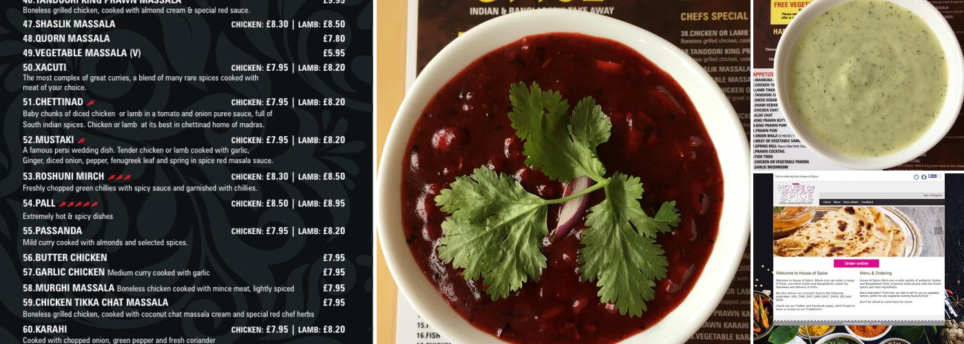 House Of Spice Erith Menu