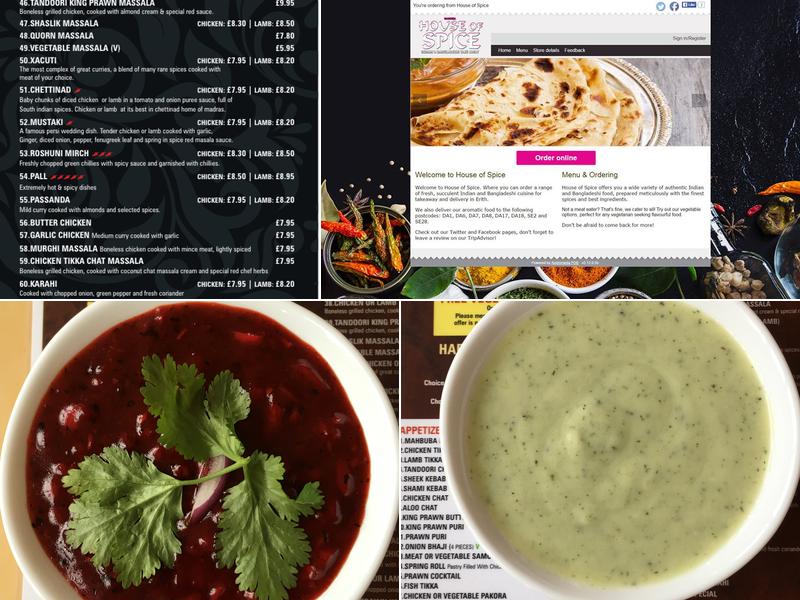 House Of Spice Erith Menu