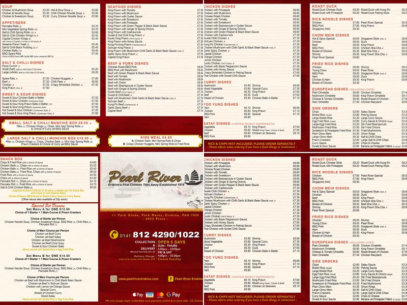 Pearl River Ltd Menu