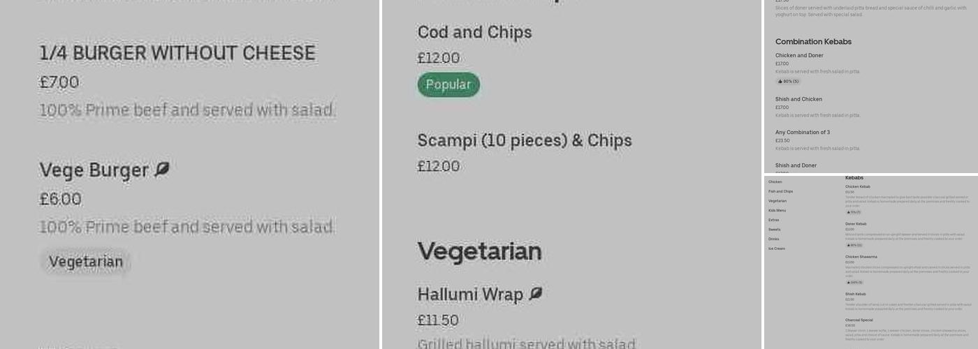 Esher Best Kebab & Burger House Menu