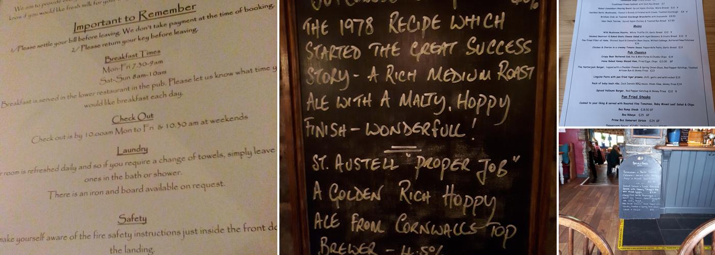The Natterjack Inn Menu