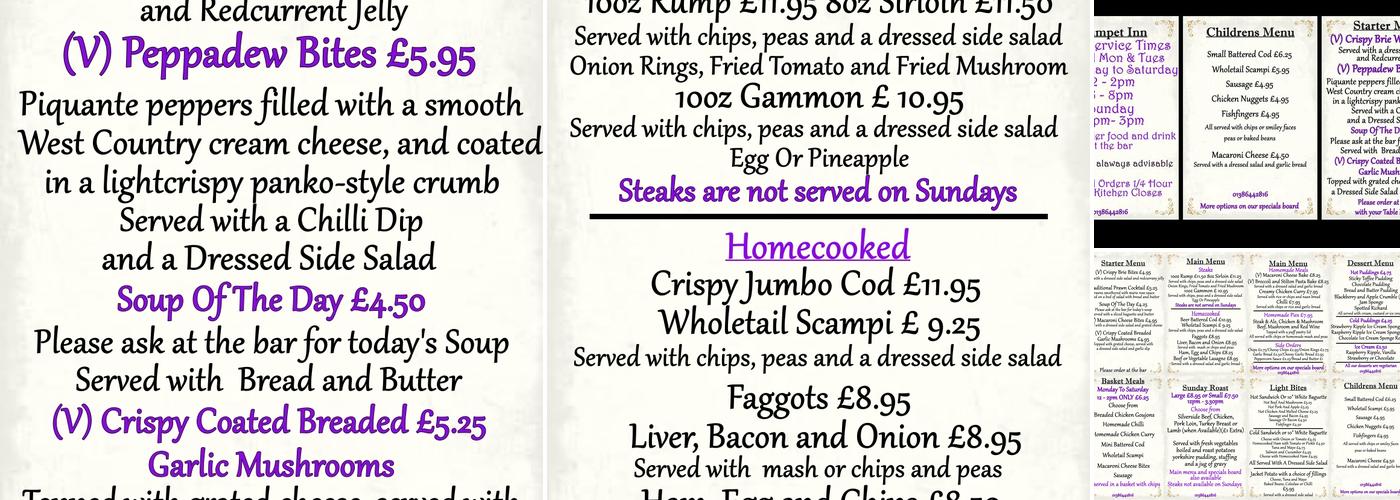 The Trumpet Inn Evesham Menu