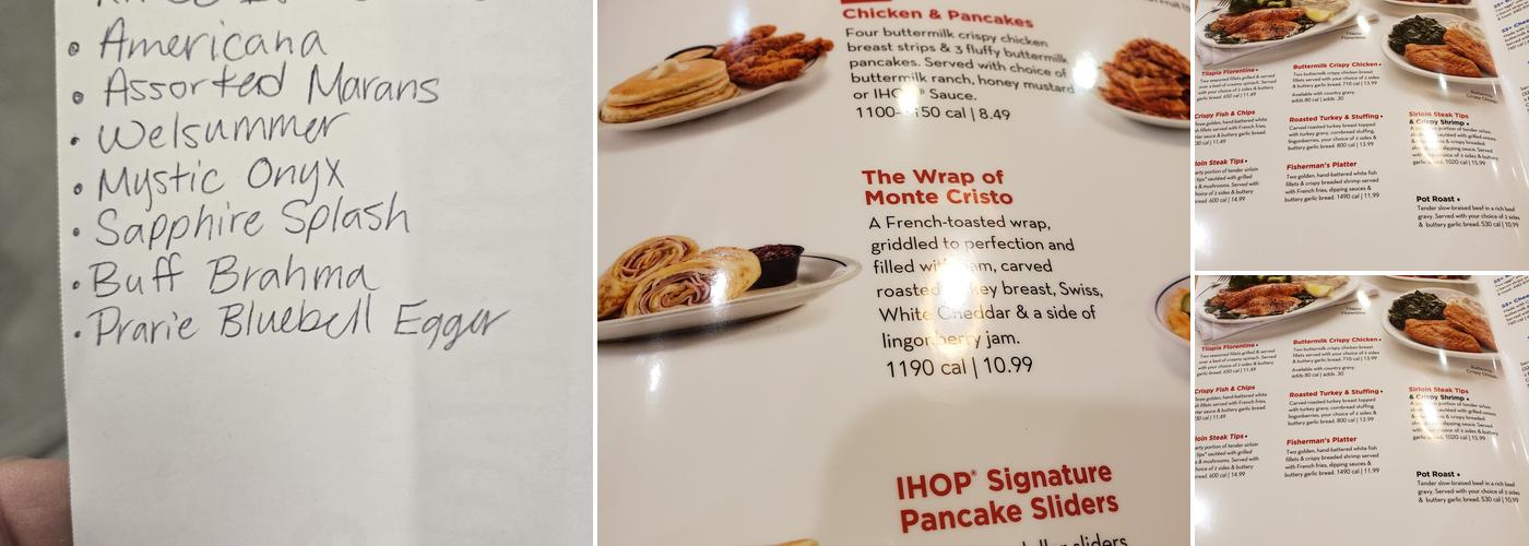 IHOP Menu