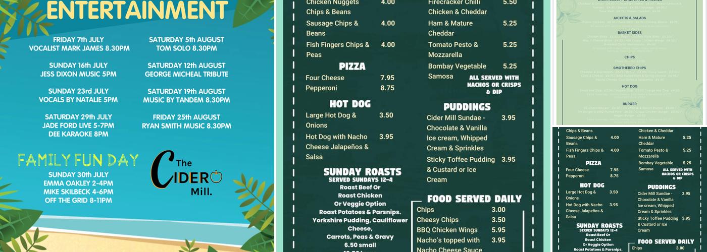 The Cider Mill Menu