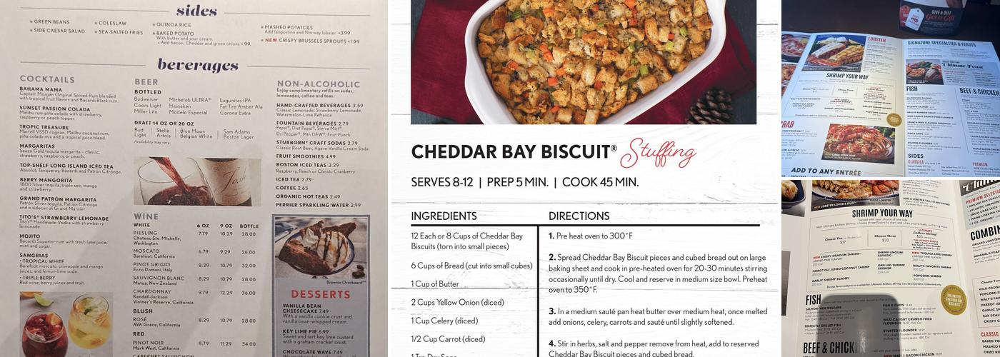Red Lobster Menu