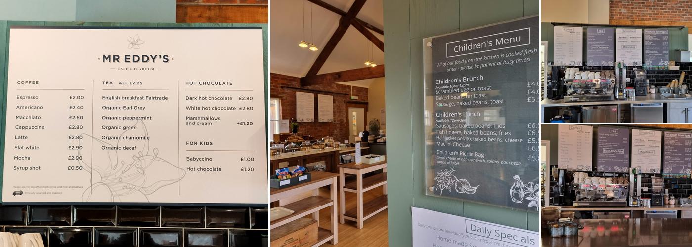 Mr Eddy’s Tea Rooms Menu