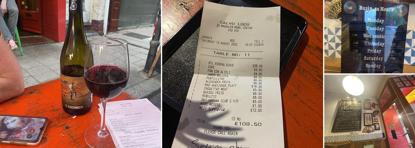 Calvo Loco Tapas Bar Menu