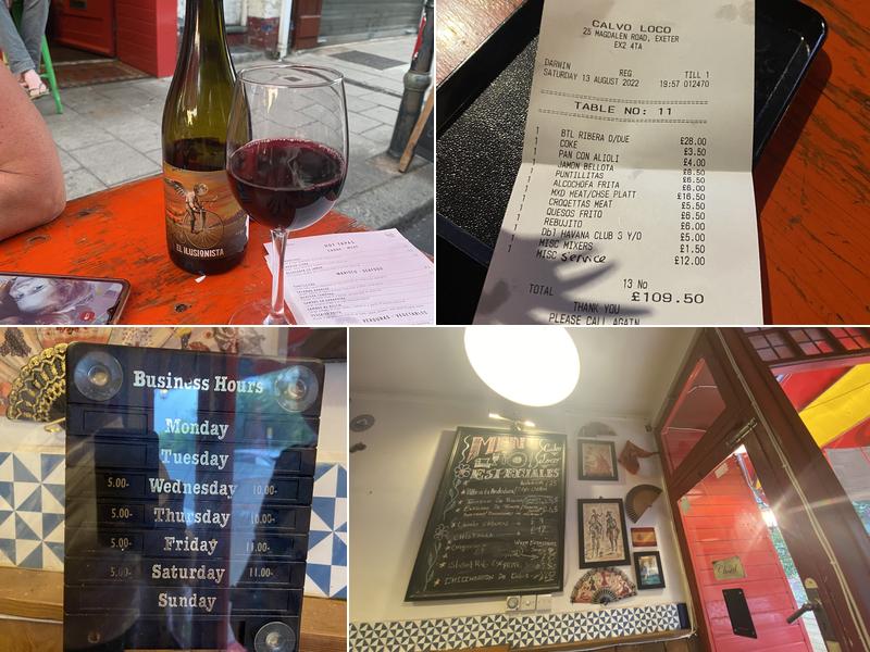 Calvo Loco Tapas Bar Menu