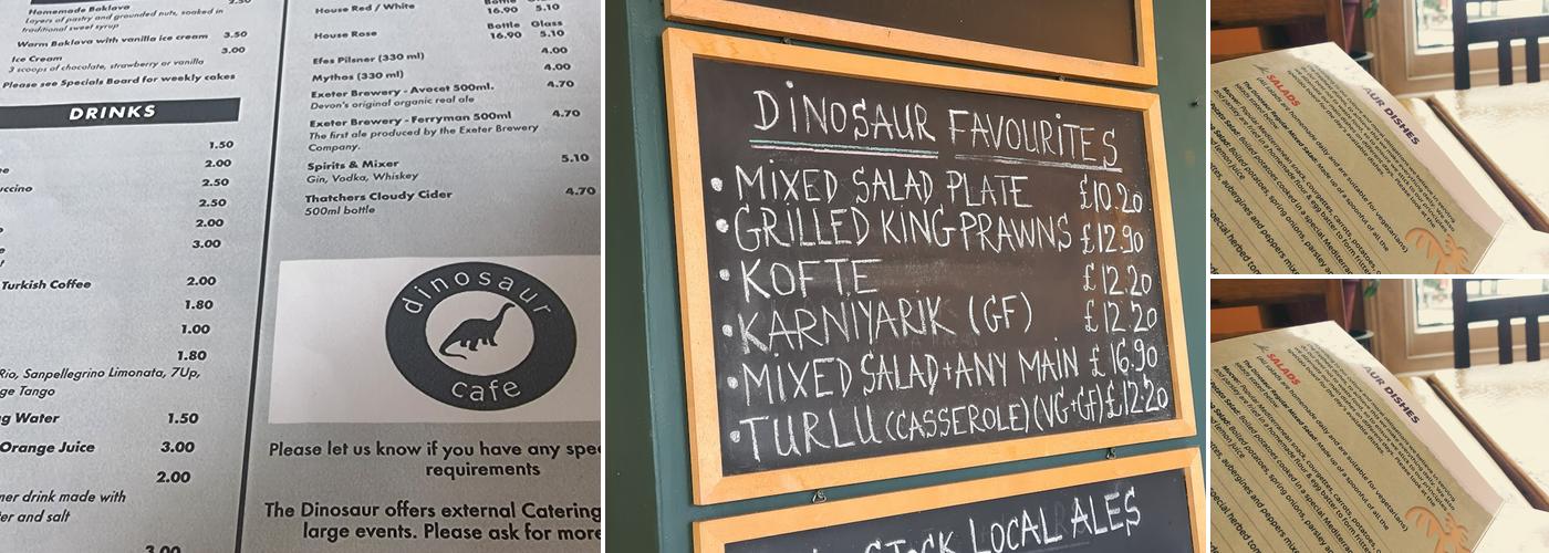 Dinosaur Cafe Menu