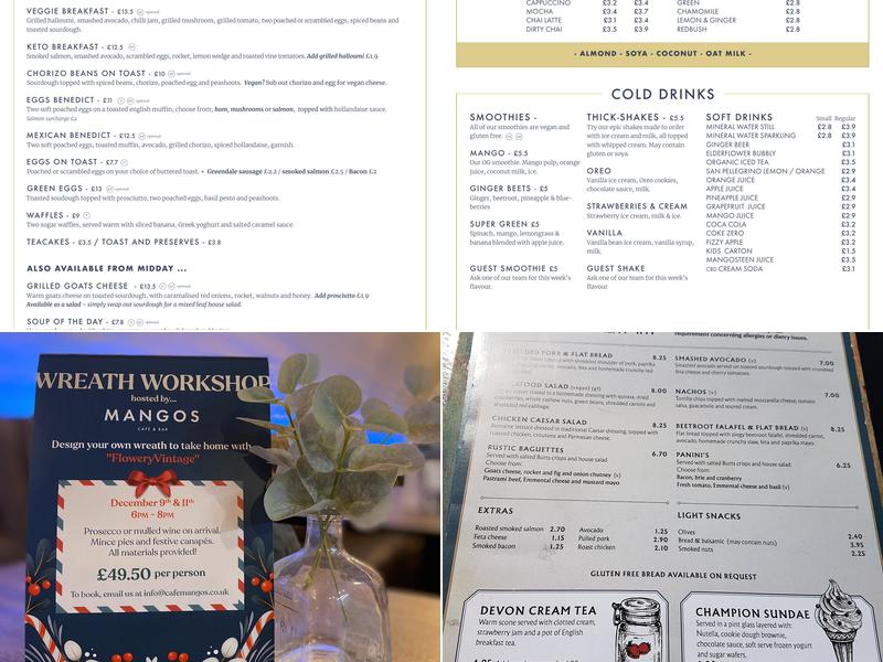 Mango's cafe & bar Menu