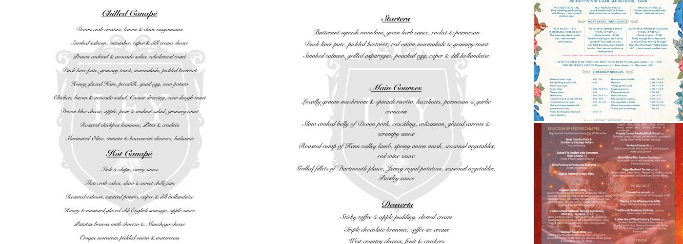 The Ley Arms Menu