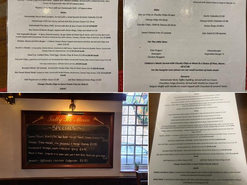 The Tally Ho! Inn Menu