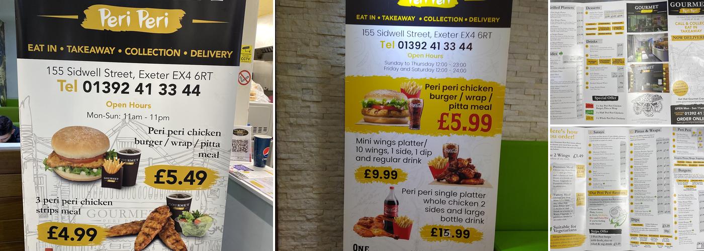 Gourmet Peri Peri & Gourmet pizza (halal) Menu