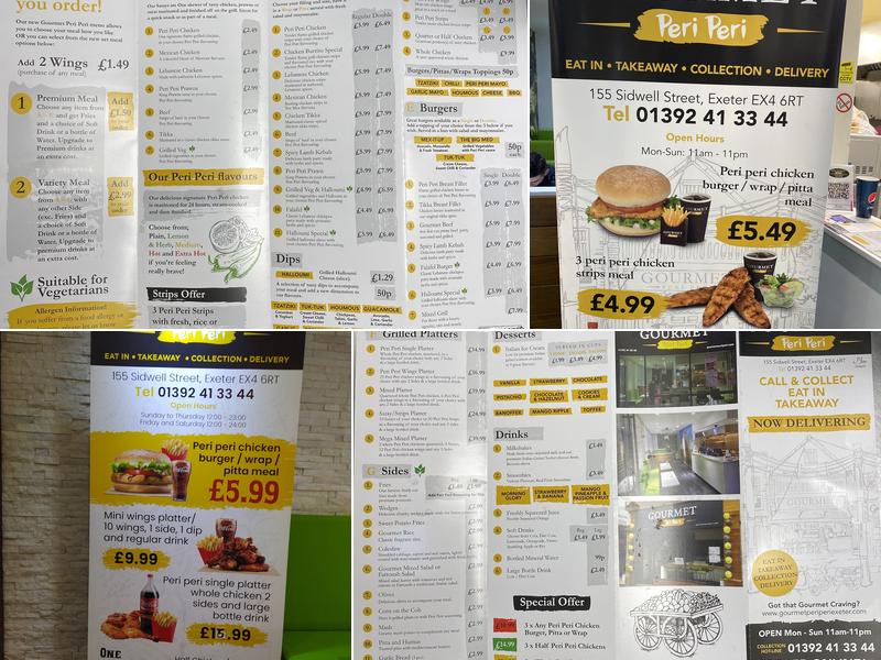 Gourmet Peri Peri & Gourmet pizza (halal) Menu