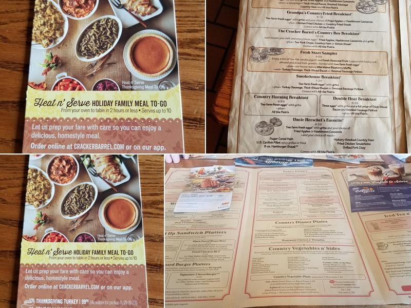 Cracker Barrel Old Country Store Menu