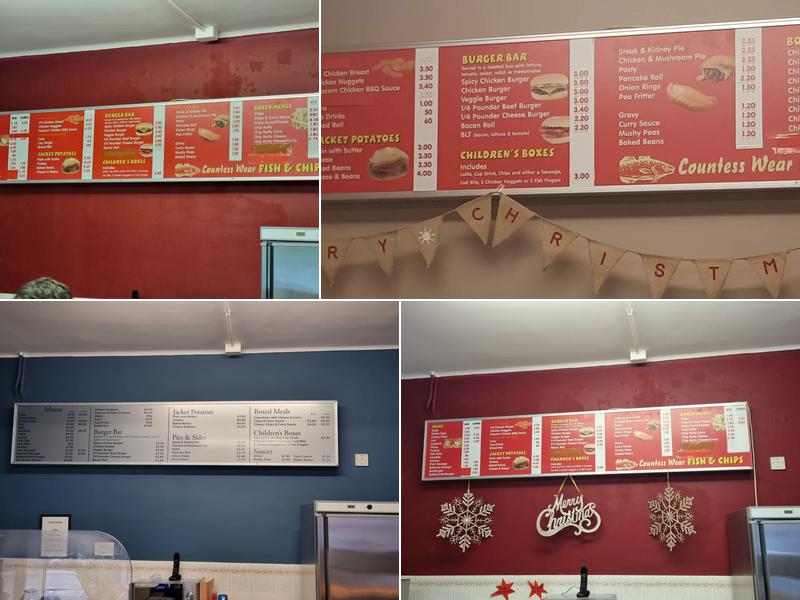 Countess Wear Fish & Chips Menu