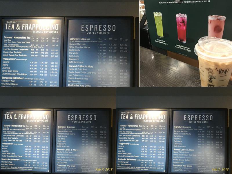 Starbucks Menu