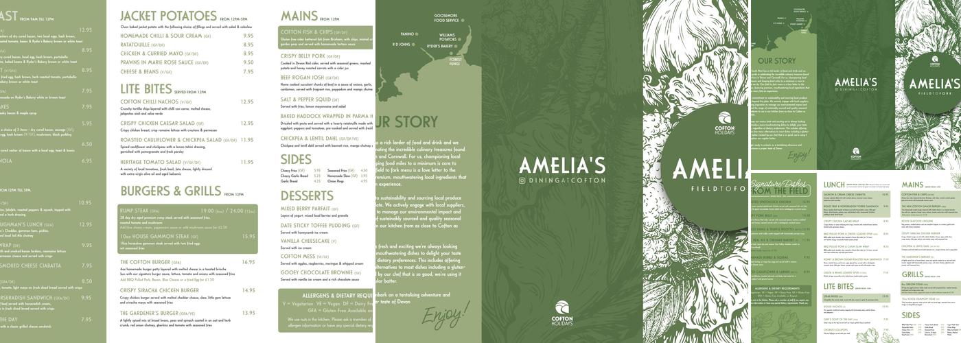 Amelia's Pantry Menu
