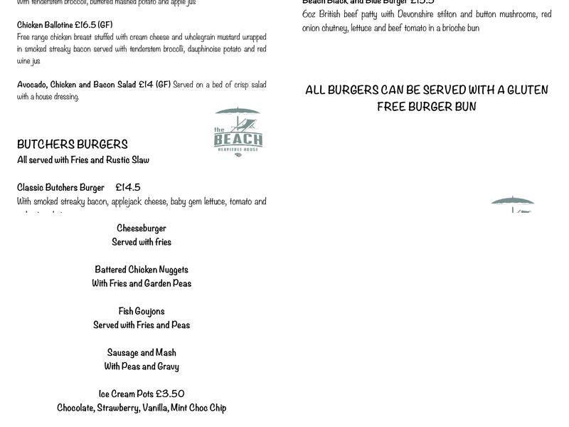 The Beach Pub Menu