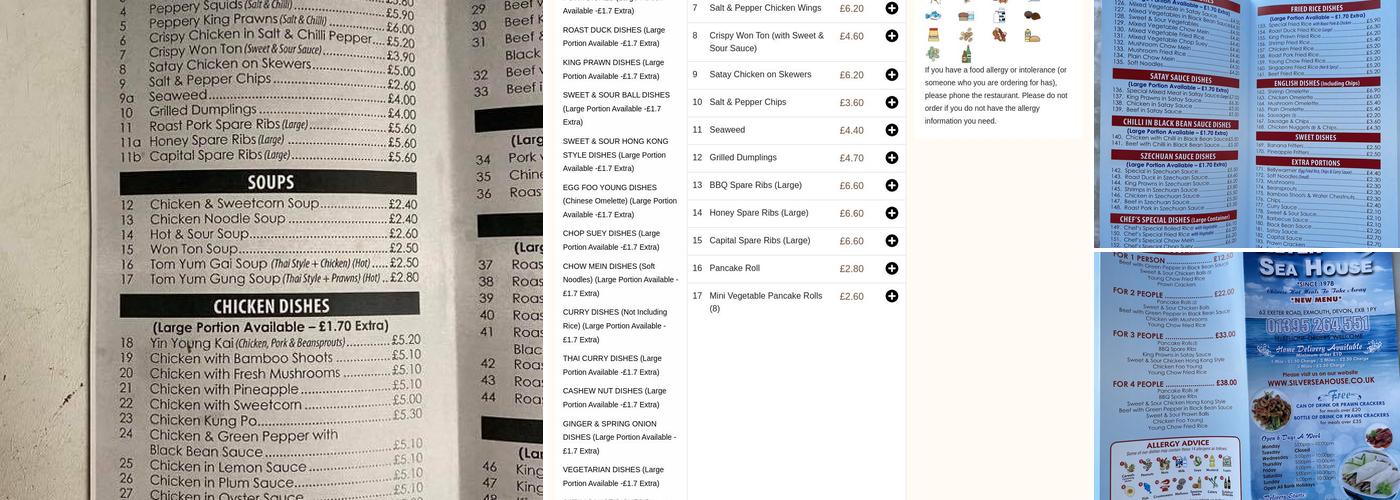 Silver Sea House Menu